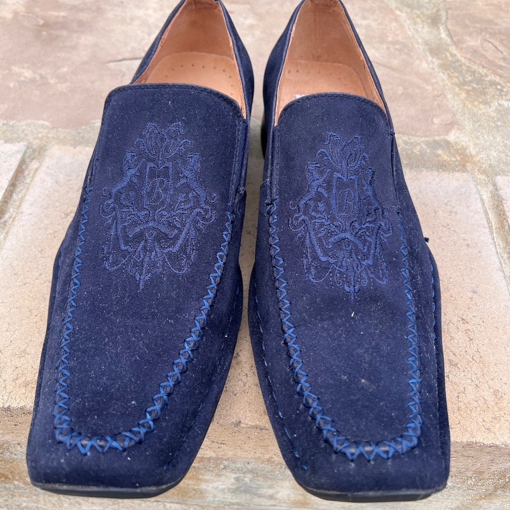 Bravo Jordan Navy Blue Suede Men's Loafers Size 8